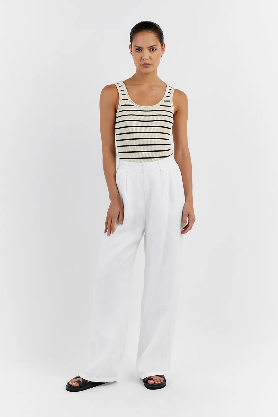 BILLIE BUTTER STRIPE KNIT TANK | DISSH