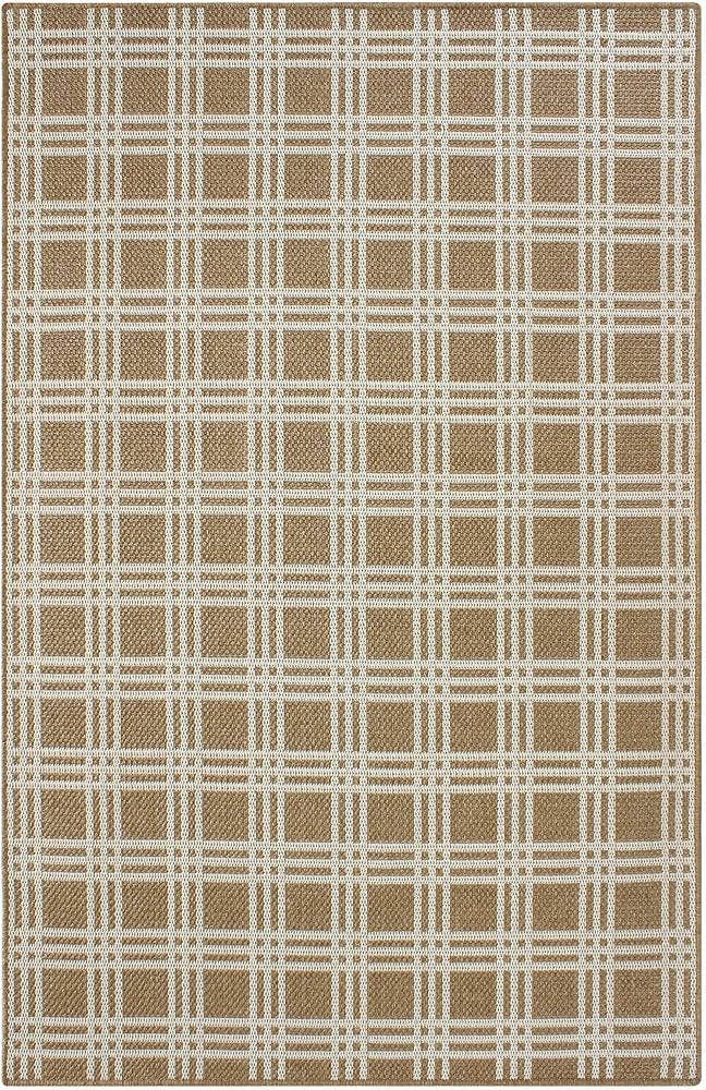 Covers&All Indoor Outdoor Rug, Classic Plaid Weave 5x7 ft Area Rug, Weatherproof, UV-Resistant, S... | Amazon (US)