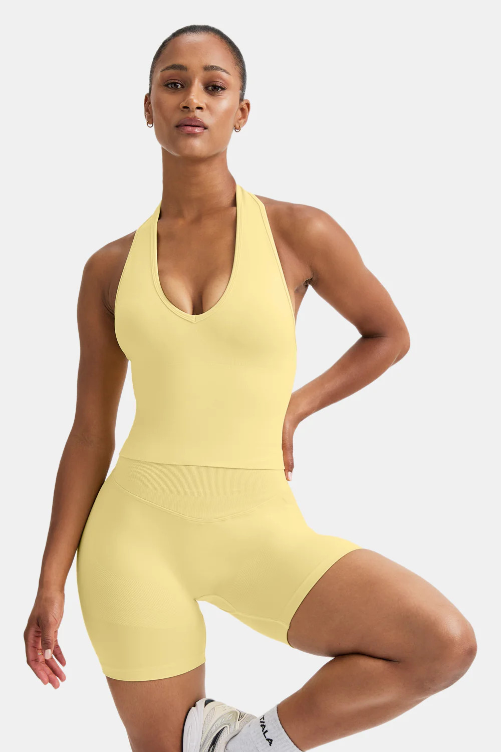 Sculpt Seamless Halter Tank - Butter Yellow | TALA (UK)