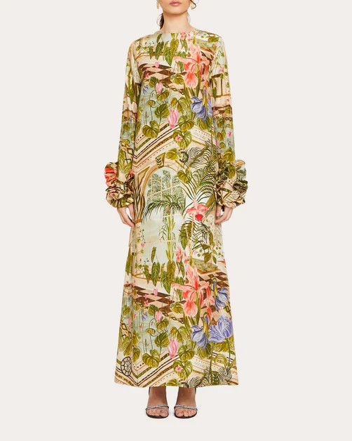 Marne Silk A-Line Dress | Olivela