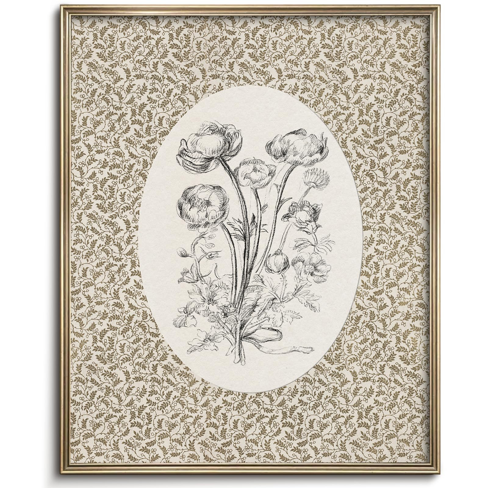 Vodefoad Neutral Vintage Floral Art Print, Cottage Canvas Wall Art for Home Decor, Farmhouse Pain... | Amazon (US)