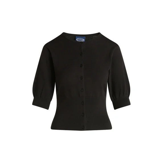 Scoop Women's Rib Cardigan Sweater with Short Sleeves, Lightweight, Sizes XS-XXL | Walmart (US)