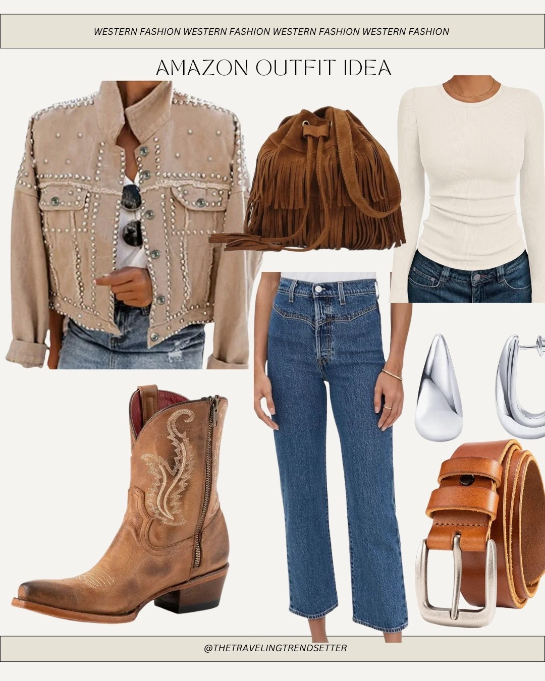 Amazon western fashion - studded jacket - cowgirl boots cowgirl boots - western Levi jeans  - fringe suede bag - leather belt - Amazon fall outfit idea - country concert outfit idea 

#LTKFindsUnder50 #LTKFindsUnder100 #LTKStyleTip