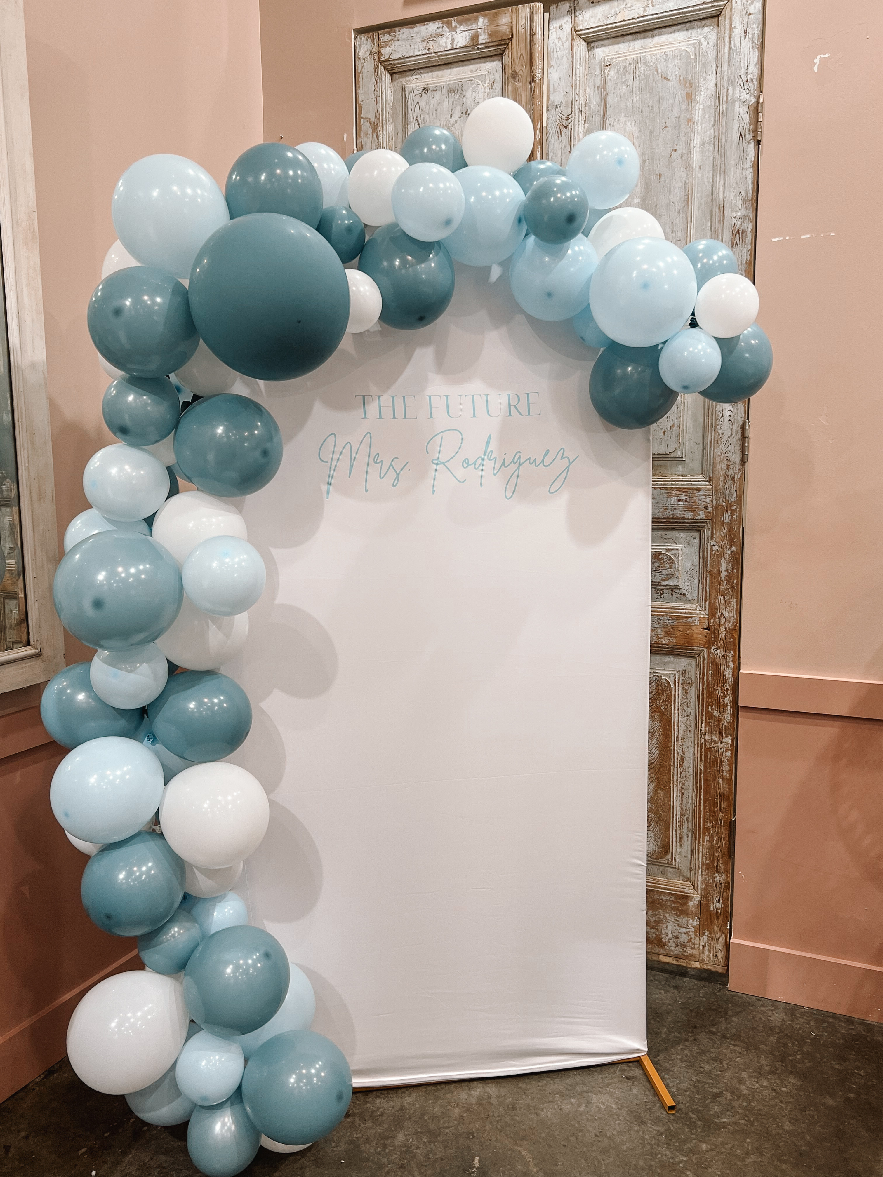 My Bridal Shower Balloon Arch! 🩵 

 #LTKstorytime #LTKvlog #LTKWedding