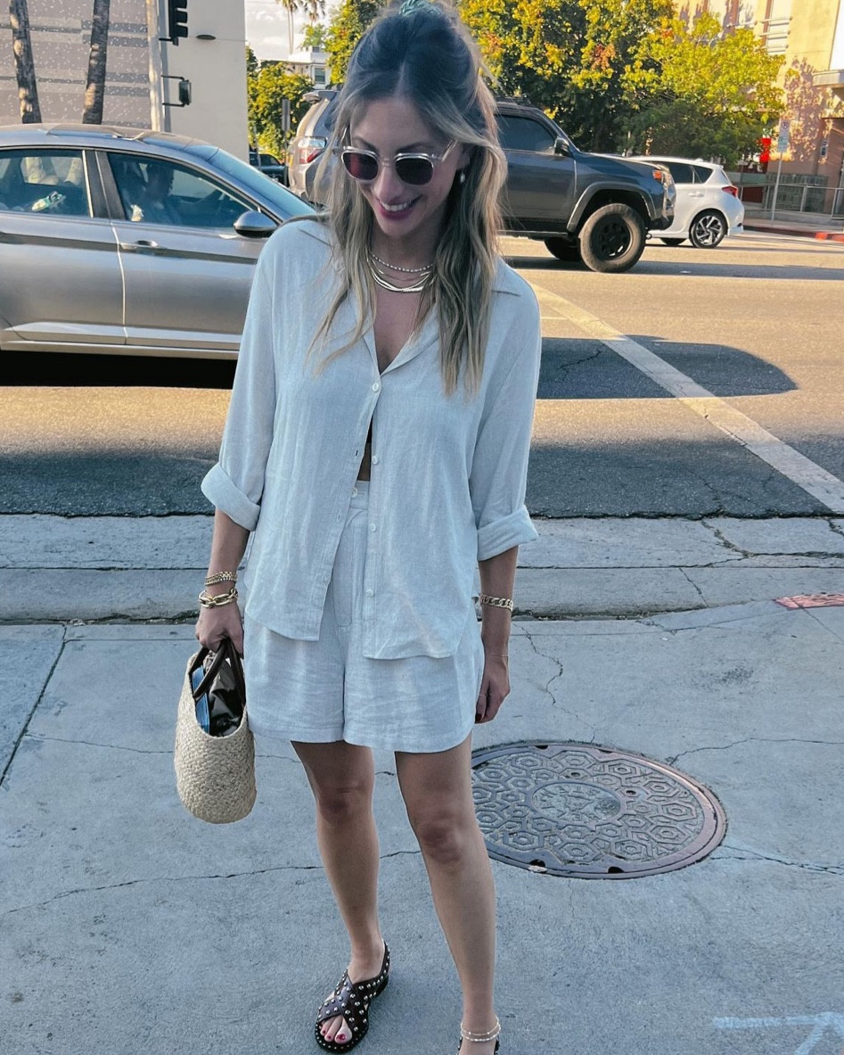 This linen set is perfect in a M for a slouchy fit. Earrings are back in stock and linked!

#LTKFind #LTKstyletip #LTKSeasonal
