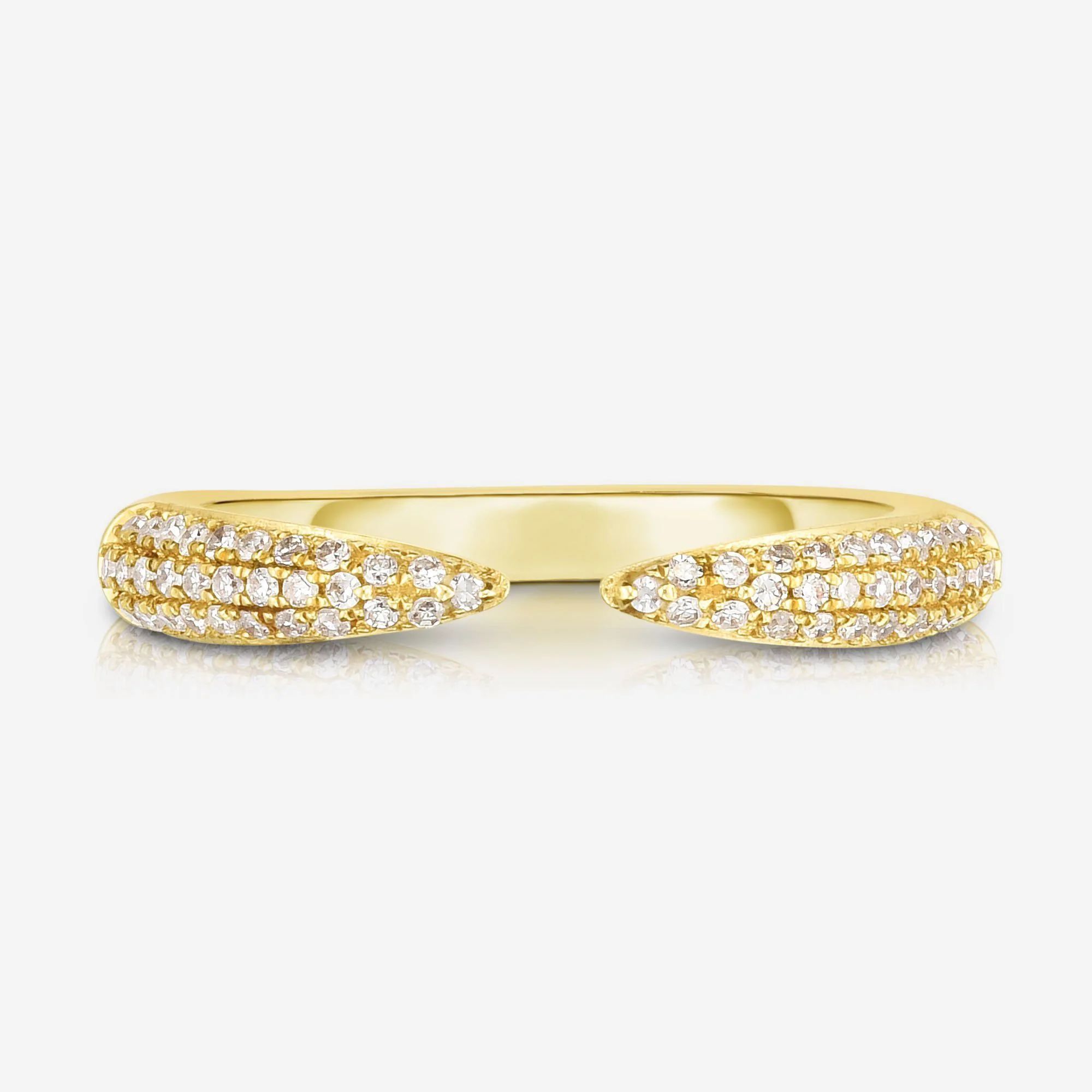 Triple Row Diamond Claw Ring | Ring Concierge