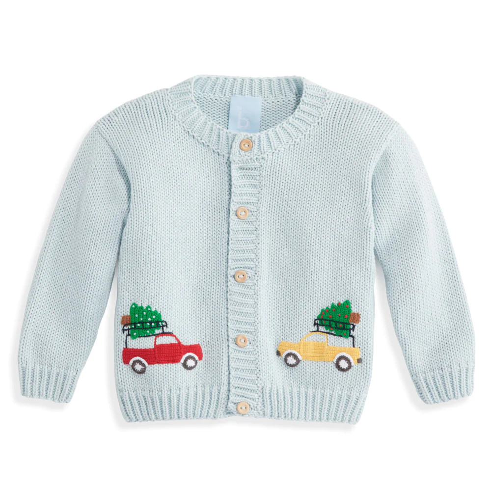 Bella Bliss Boy's Applique Christmas Jeep Cardigan | JoJo Mommy