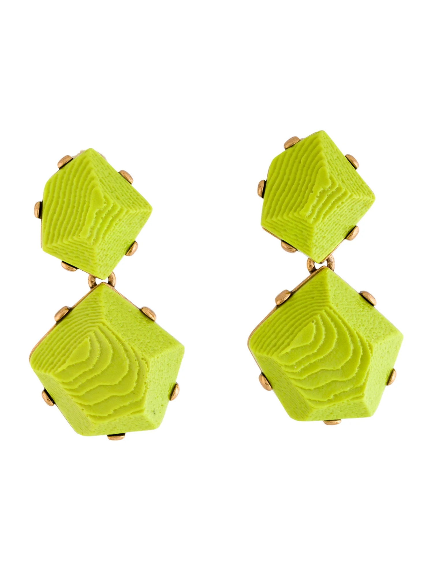 Resin Geo Clip-On Drop Earrings | The RealReal