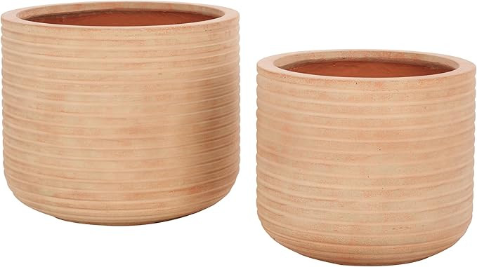 SAFAVIEH Outdoor Collection Nardo Terracotta Cement Planter Pot Set of 2 | Amazon (US)