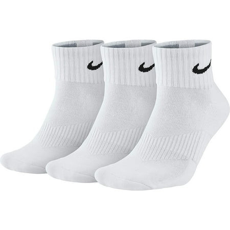 Nike Performance Cotton Cushion Quarter Training Socks (3 Pairs) White Large | Walmart (US)