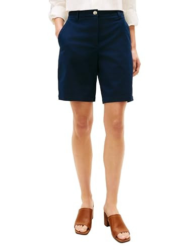 Tommy Hilfiger Women's Slim Straight Twill 9" Shorts, Dark Night Navy 16 | Amazon (US)
