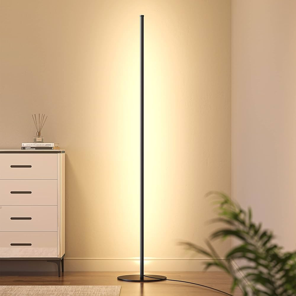 EDISHINE RGBW LED Corner Floor Lamp with Remote Control, Modern Minimalist Dimmable Light, Color ... | Amazon (US)