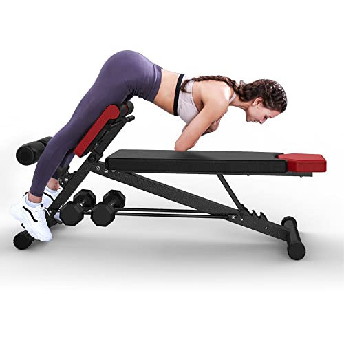 Finer Form Multi-Functional Weight Bench for Full All-in-One Body Workout – Versatile Adjustable Workout Bench for Home Gym. Fitness equipment perfect for Back HyperExtension, Bench Press, Roman Chair Exercise, Sit up. Adjusts to Decline or Flat Bench. | Amazon (US)