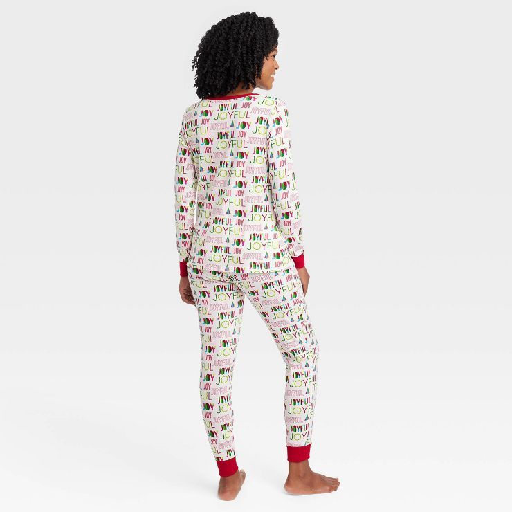 Women's Holiday Joyful Print Matching Family Pajama Set - Wondershop™ Cream | Target