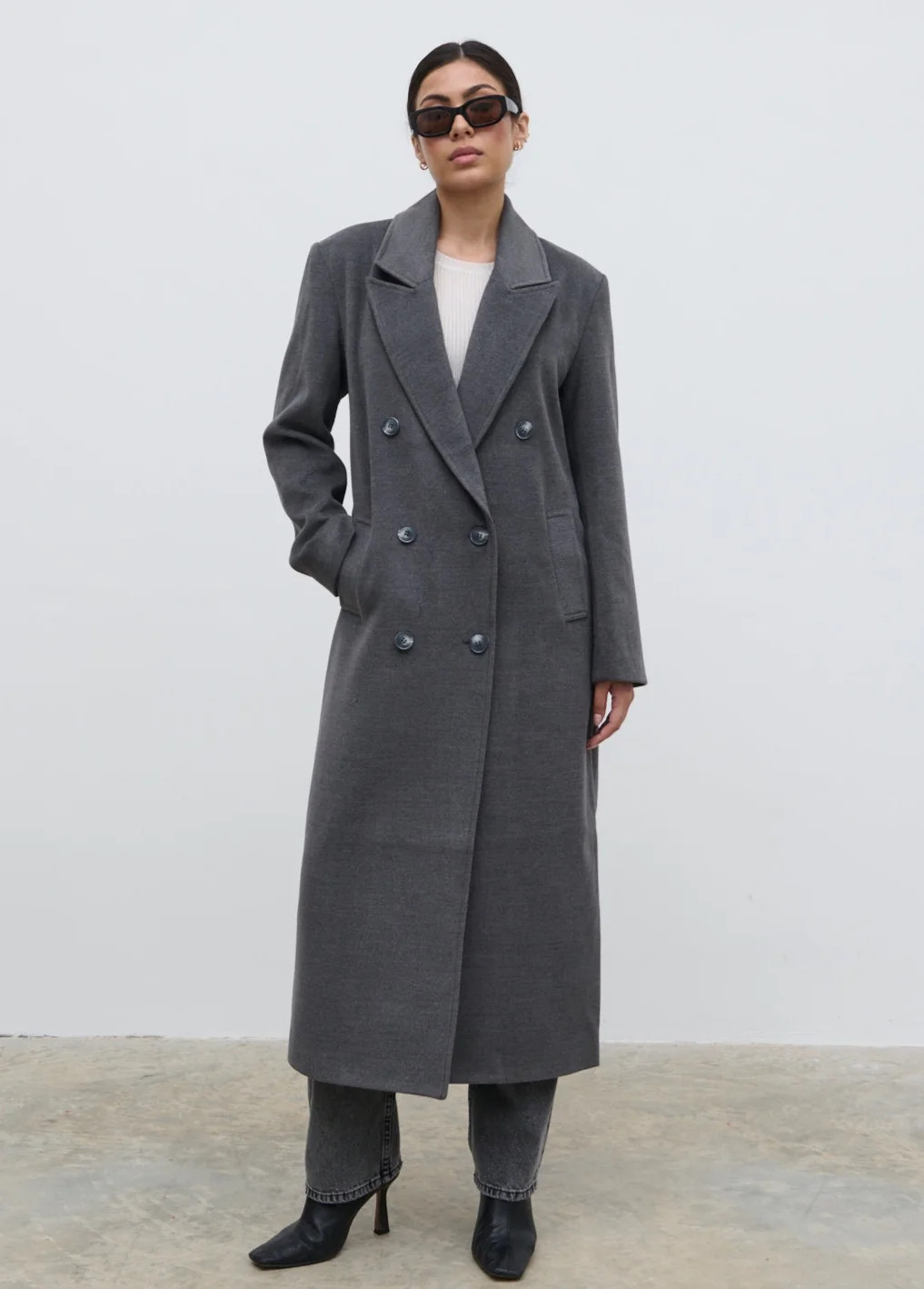 Carissa Oversized Tailored Coat - Charcoal | Pretty Lavish (UK)