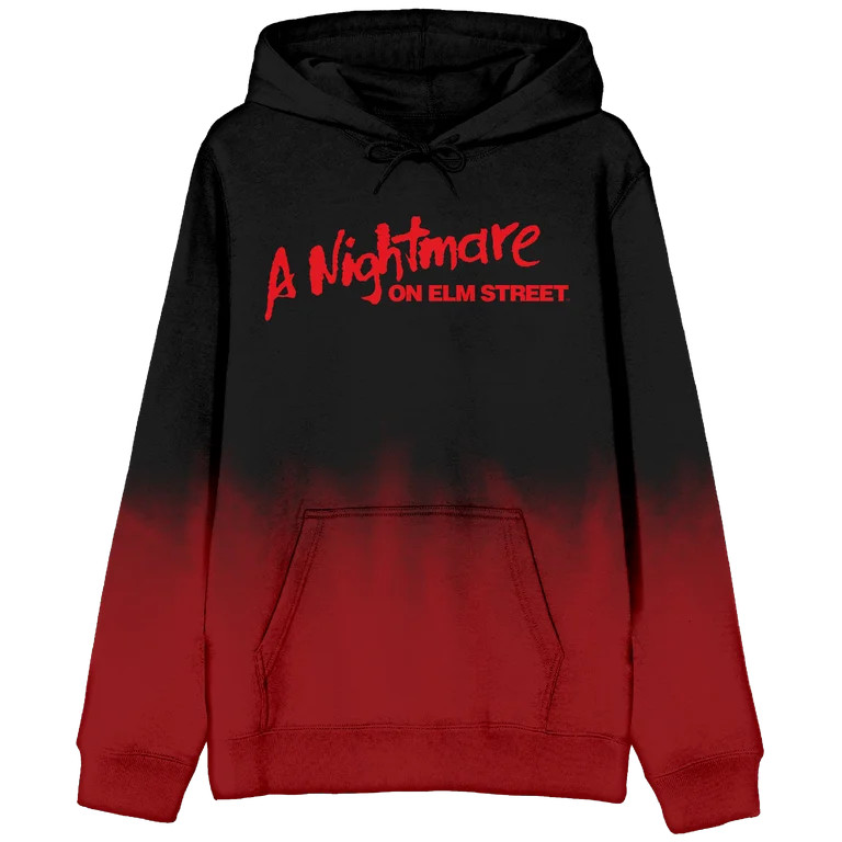 Nightmare On Elm Street Logo Long Sleeve Black Red Dip Dye Adult Hooded Sweatshirt-Large | Walmart (US)