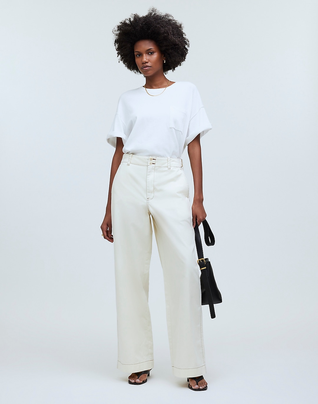 Button-Tab Wide-Legs Pants | Madewell