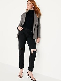 Mid-Rise Ripped Boyfriend Jeans for Women | Old Navy (US)