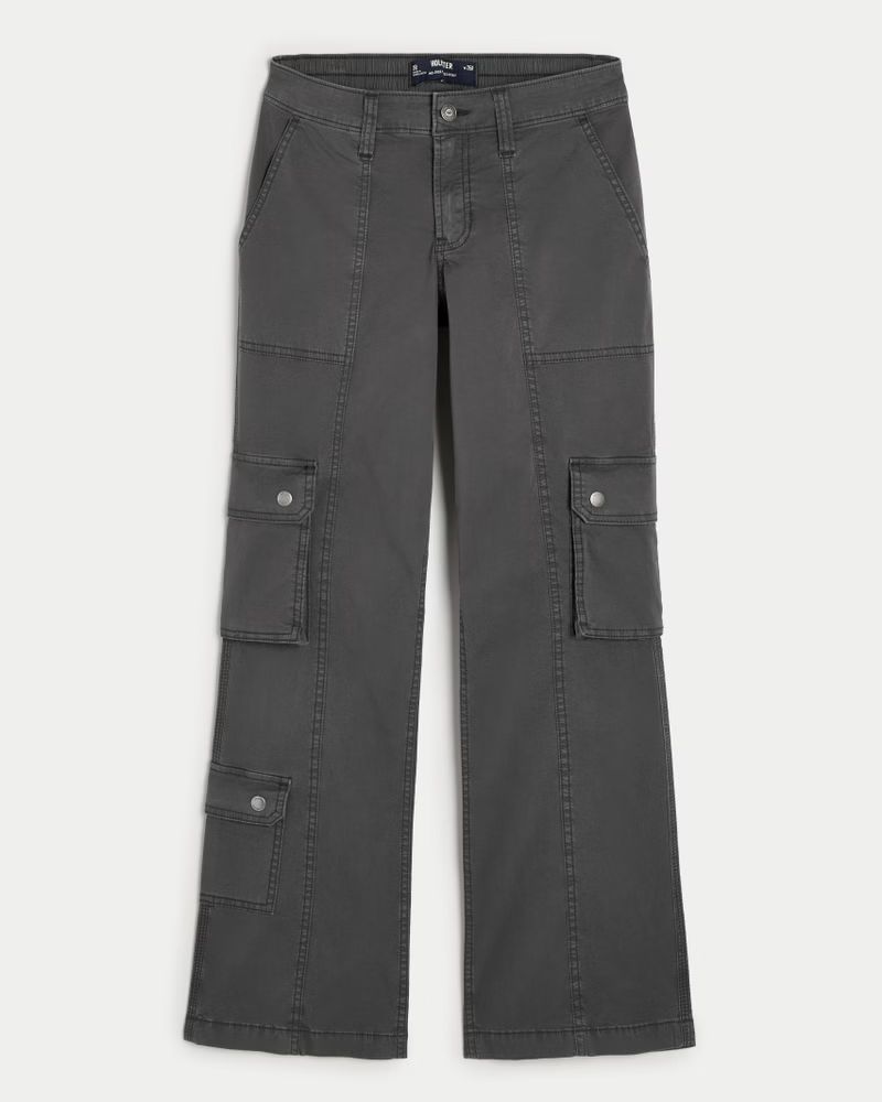 Mid-Rise Relaxed Boot Cargo Pants | Hollister (US)