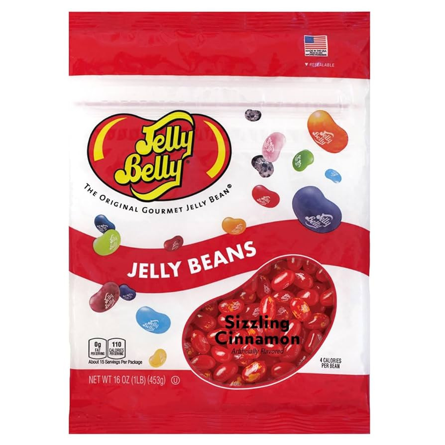 Jelly Belly Sizzling Cinnamon Jelly Beans - 1 Pound (16 Ounces) Resealable Bag - Genuine, Officia... | Amazon (US)