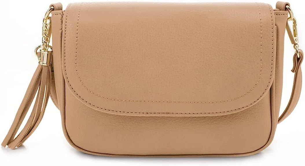 EVVE Crossbody Bags for Women - Flap Saddle Purse Style | Amazon (US)