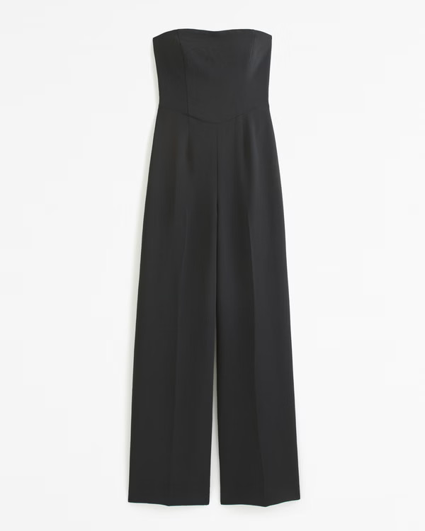 Women's Strapless Premium Crepe Jumpsuit | Women's Dresses & Jumpsuits | Abercrombie.com | Abercrombie & Fitch (US)