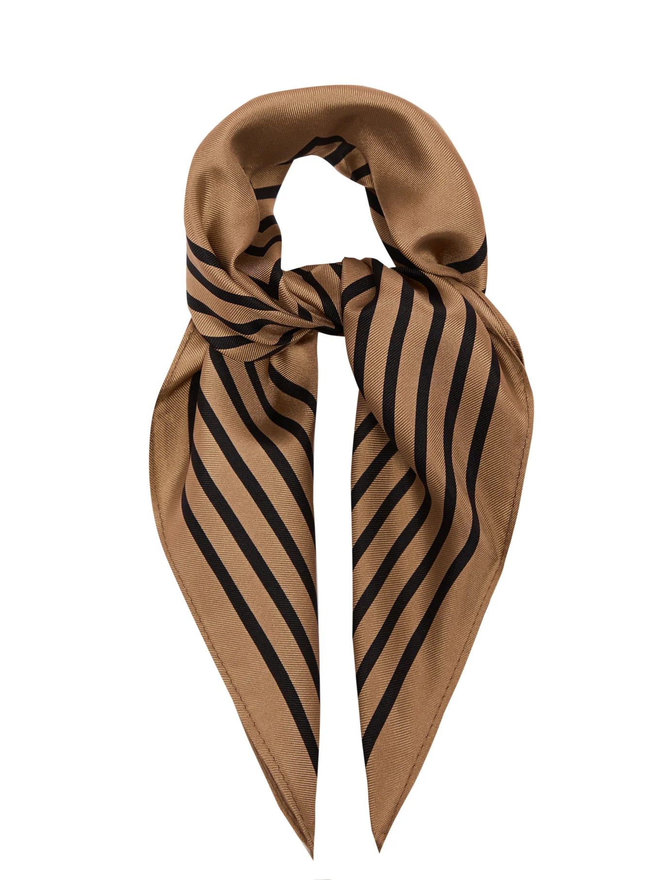 No.15 striped border silk-twill scarf | LeScarf | Matches (US)