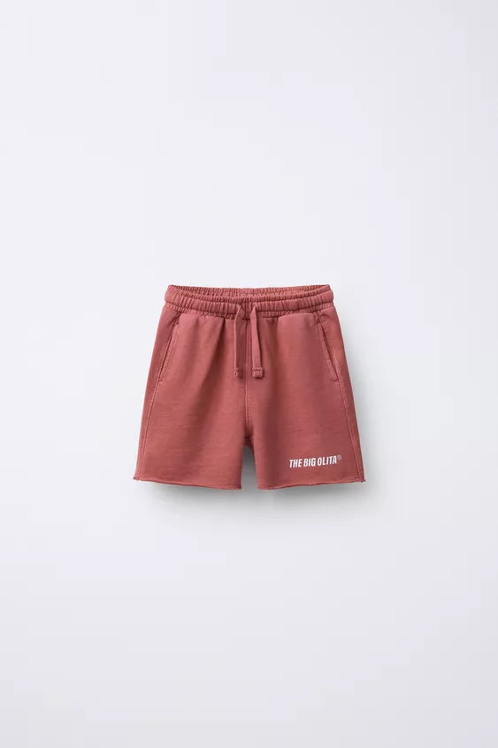 LOGO PLUSH SHORTS Pink Ecru Dusty mauve | Zara US