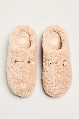 Maeve Sherpa Fleece Bit Scuff Slippers | Anthropologie (US)