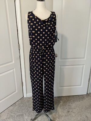 En Focus Studio Women Black,dotted brown Jumpsuit 10 | eBay US