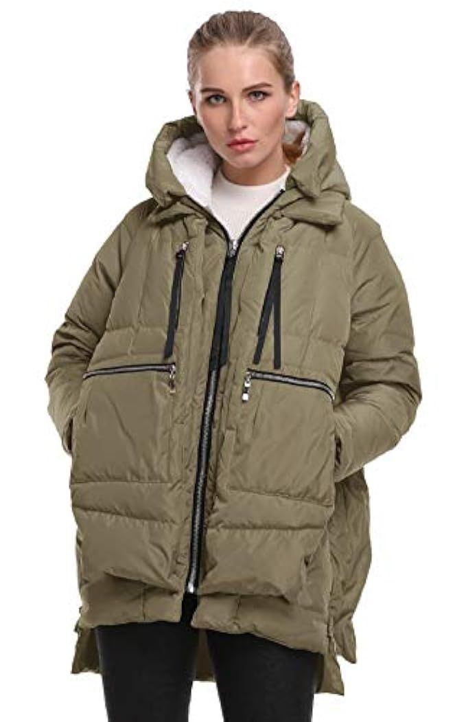 FADSHOW Women's Winter Down Jackets Long Down Coats Warm Parka with Hood | Amazon (US)