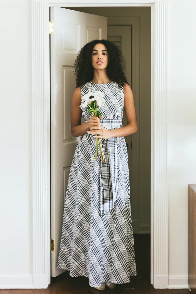 Tibi Dress | Noir et Blanc Cannes Windowpane | SUE SARTOR