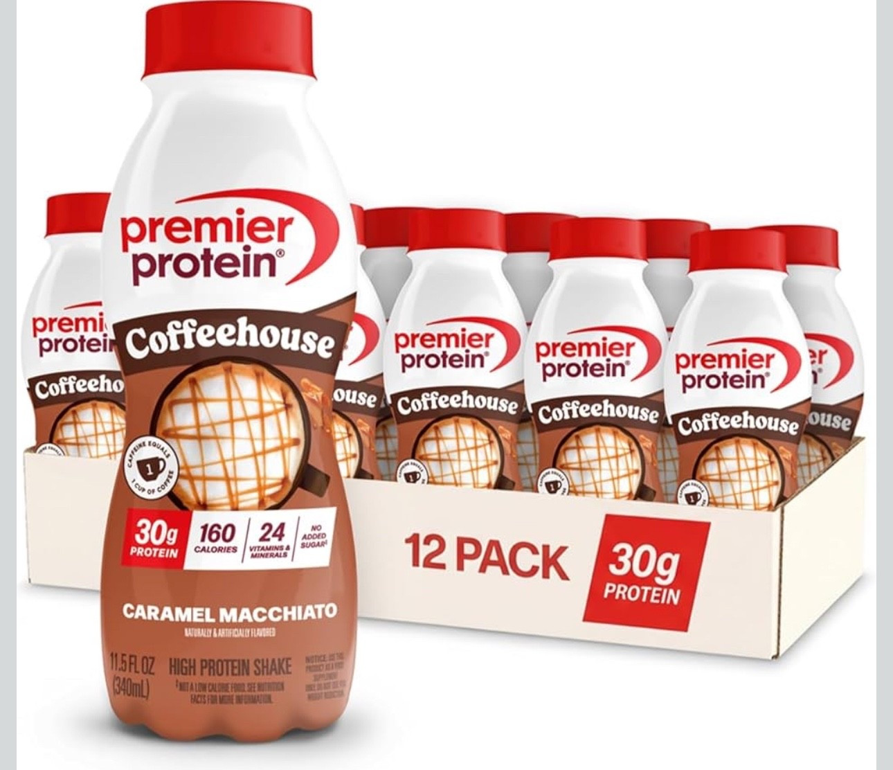 KICK-START YOUR DAY: New Premier Protein Coffeehouse Protein Shakes are crafted for morning momentum. Start your day with rich café flavors of Mocha and Caramel Macchiato
CAFFEINATED & HIGH-PROTEIN: Each bottle contains caffeine equivalent to 1 cup of coffee with 30g of protein and no added sugar to fuel your body so you can take on the day

#LTKdayinmylife #LTKmorningroutine #LTKfitnessgoals