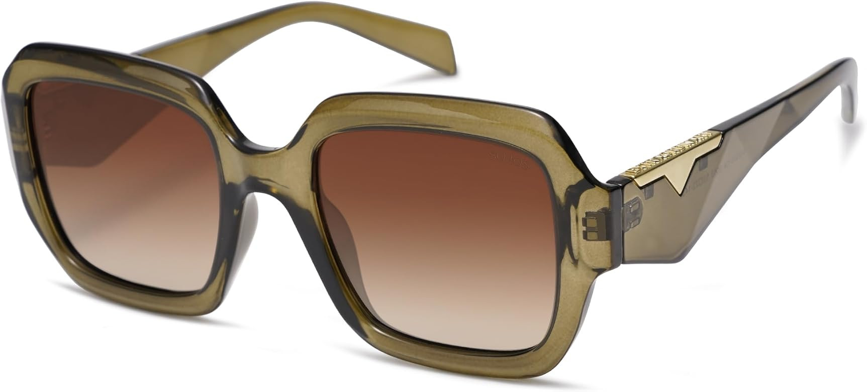 SOJOS Trendy Square Polarized Sunglasses for Womens Mens,Retro Polygon Plastic Frame Designer Ins... | Amazon (US)