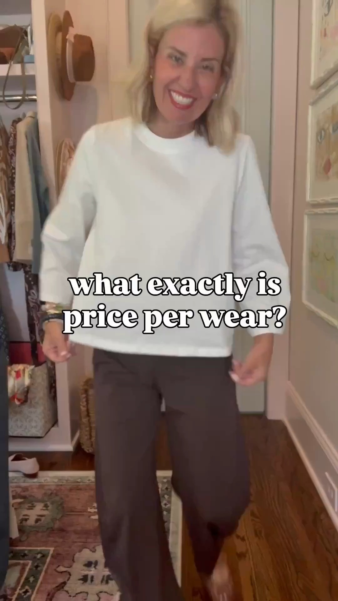 Price per wear…this is what it looks like! I can’t quit with these pants. ￼
Sizing:
Pants - 4P
Social Threads Tops & Sweater - small 
Blazer - 4R
Tee & white tank - xs 
Green Tank - small petite 
Jackets - xs 
Flats & Mary Jane’s - 7.5 (size 1/2 down) 

CODES:
Avara - mixandmatch15
Allie + Bess - Catherine20

#LTKdayinmylife #LTKootd #LTKmomlife