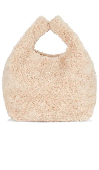 Bertha Curly Faux Fur Bag in Biscuit | Revolve Clothing (Global)