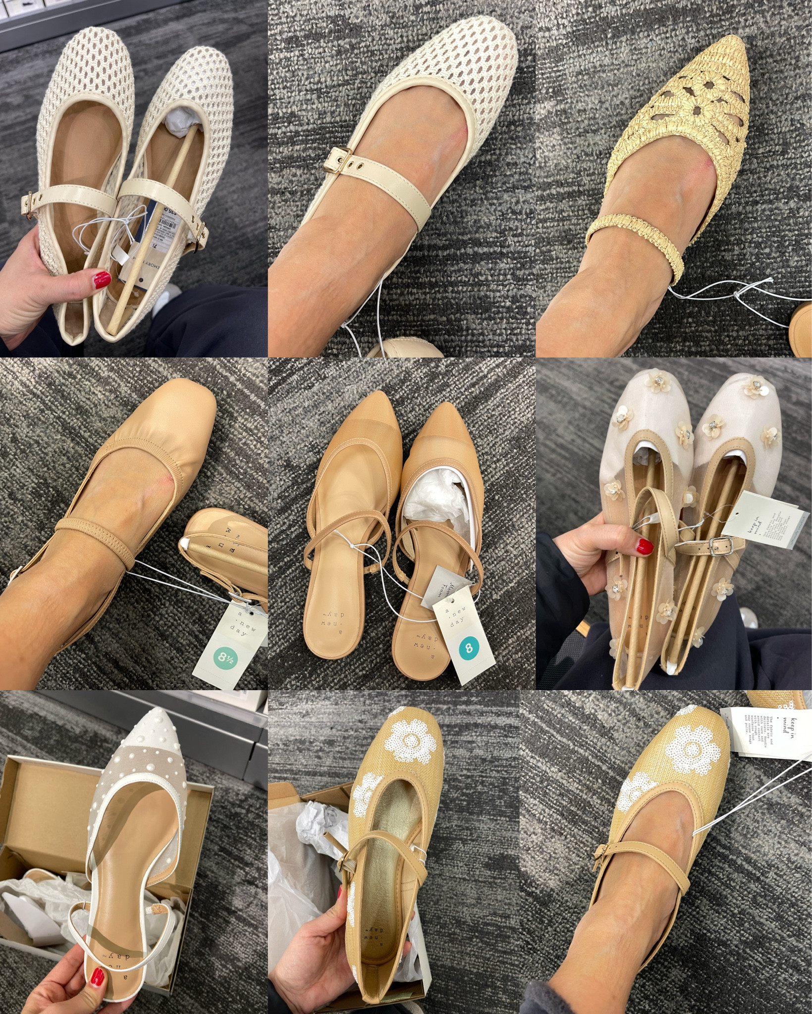 First flats in first row run slightly big; size down 1/2
Second flats in third row also run slightly big; size down 1/2
Others are true to sizee

#LTKShoeCrush #LTKFindsUnder50 #LTKSaleAlert