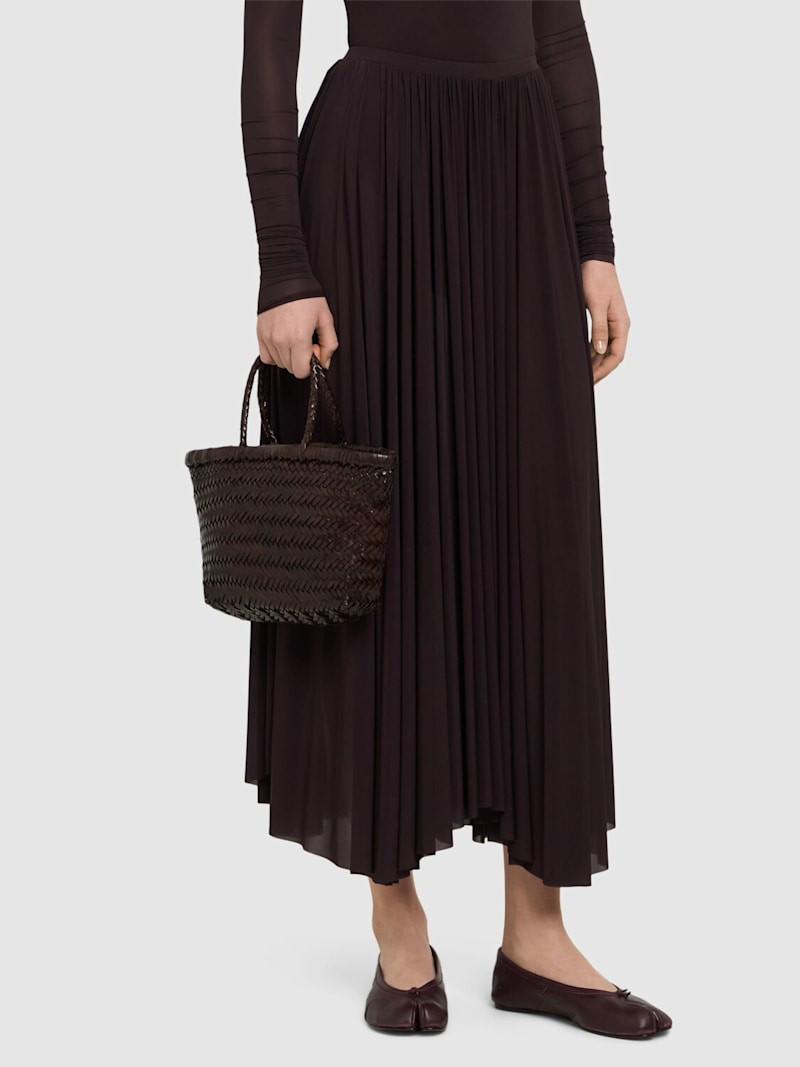 Mini Flat Gora leather basket bag | Luisaviaroma