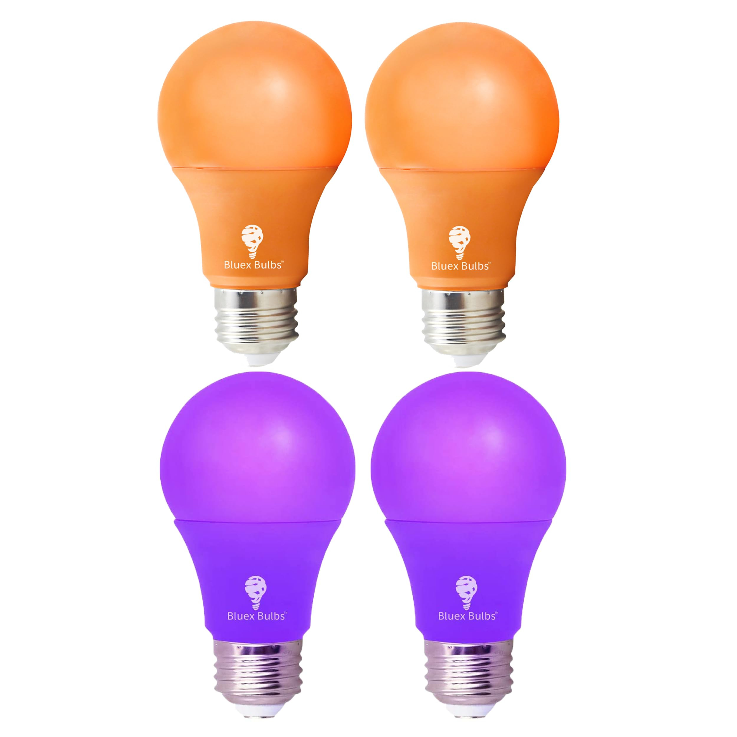 4 Pack A19 LED Purple Light Bulb LED Orange Light Bulb 120V E26 Base 9 Watt (60-watt Replacement)... | Amazon (US)