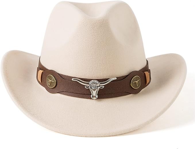 Gossifan Classic Womens Western Cowboy Cowgirl Hats with Wide Belt | Amazon (US)