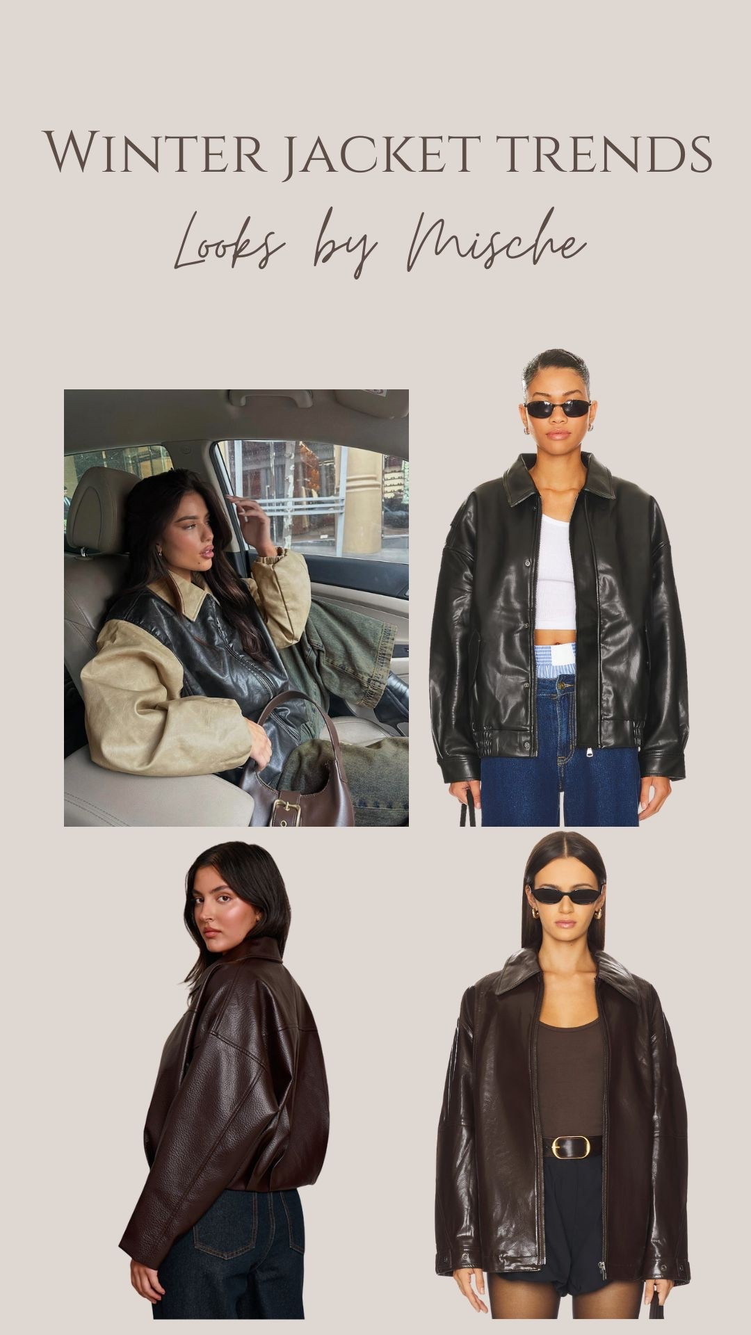 In love with these jackets for winter! Layer with a long sleeve skims top and low rise baggy denim for the perfect elevated casual look or pair with tights, a mini skirt and boots for a night out option 🔥