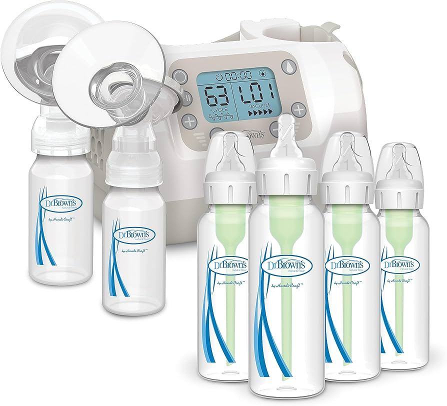 Dr. Brown's Customflow Double Electric Breast Pump and Dr. Brown's Options+ Anti-Colic Baby Bottl... | Amazon (US)
