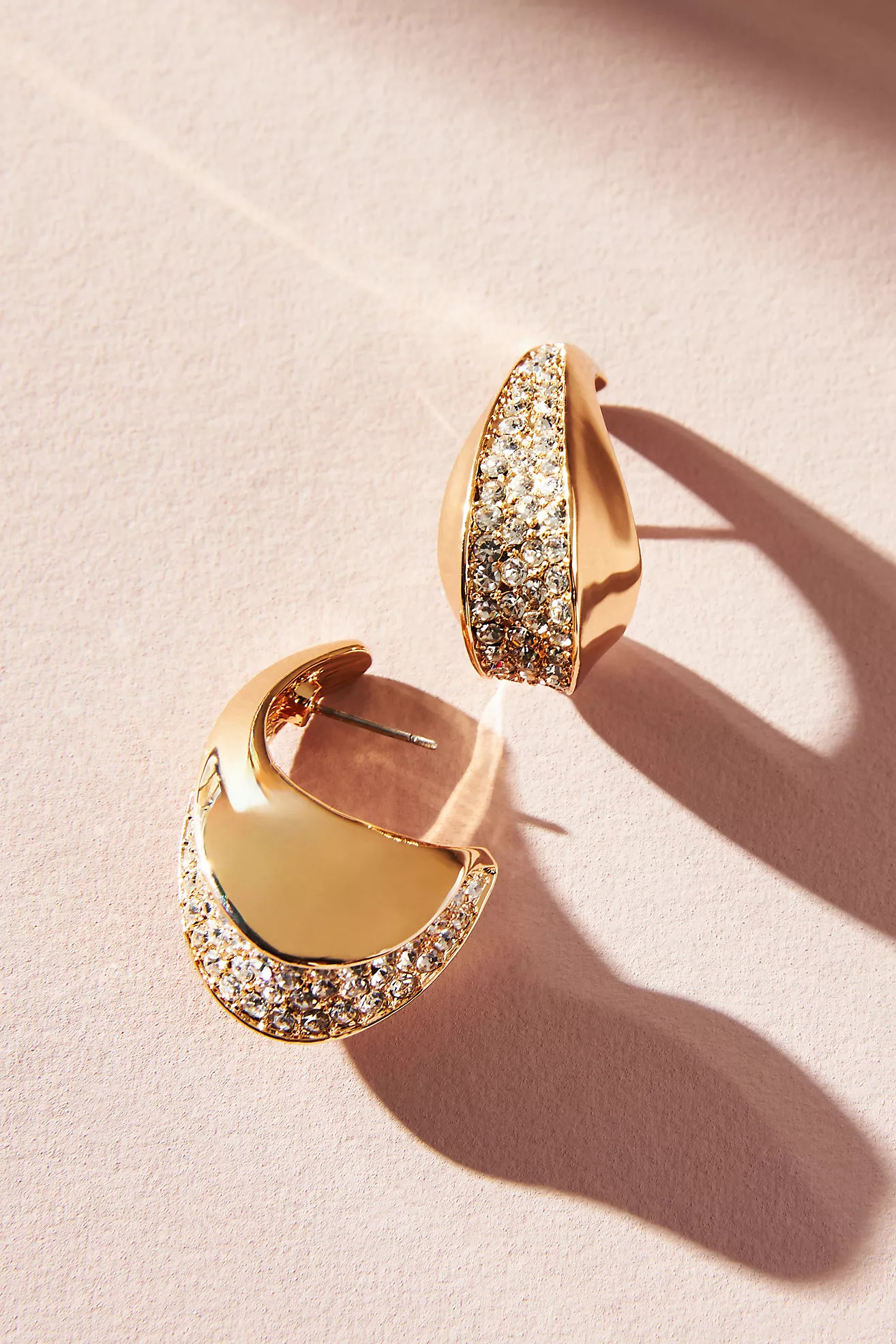 The Petra Pavé Wavy Drop Earrings | Anthropologie (US)