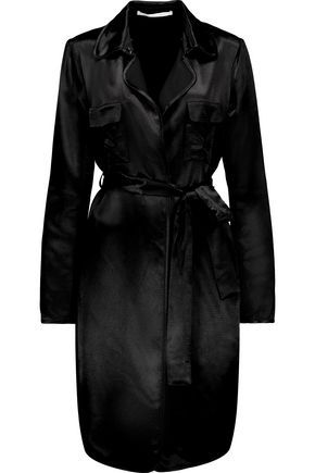Blaine belted satin trench coat | The Outnet US