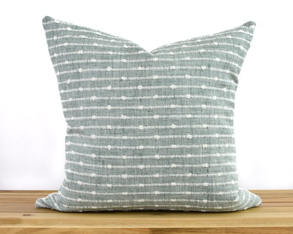 Blue Gray Striped Pillow Cover, Blue Striped Pillow, Neutral Striped Pillow Cover, Modern Farmhou... | Etsy (US)