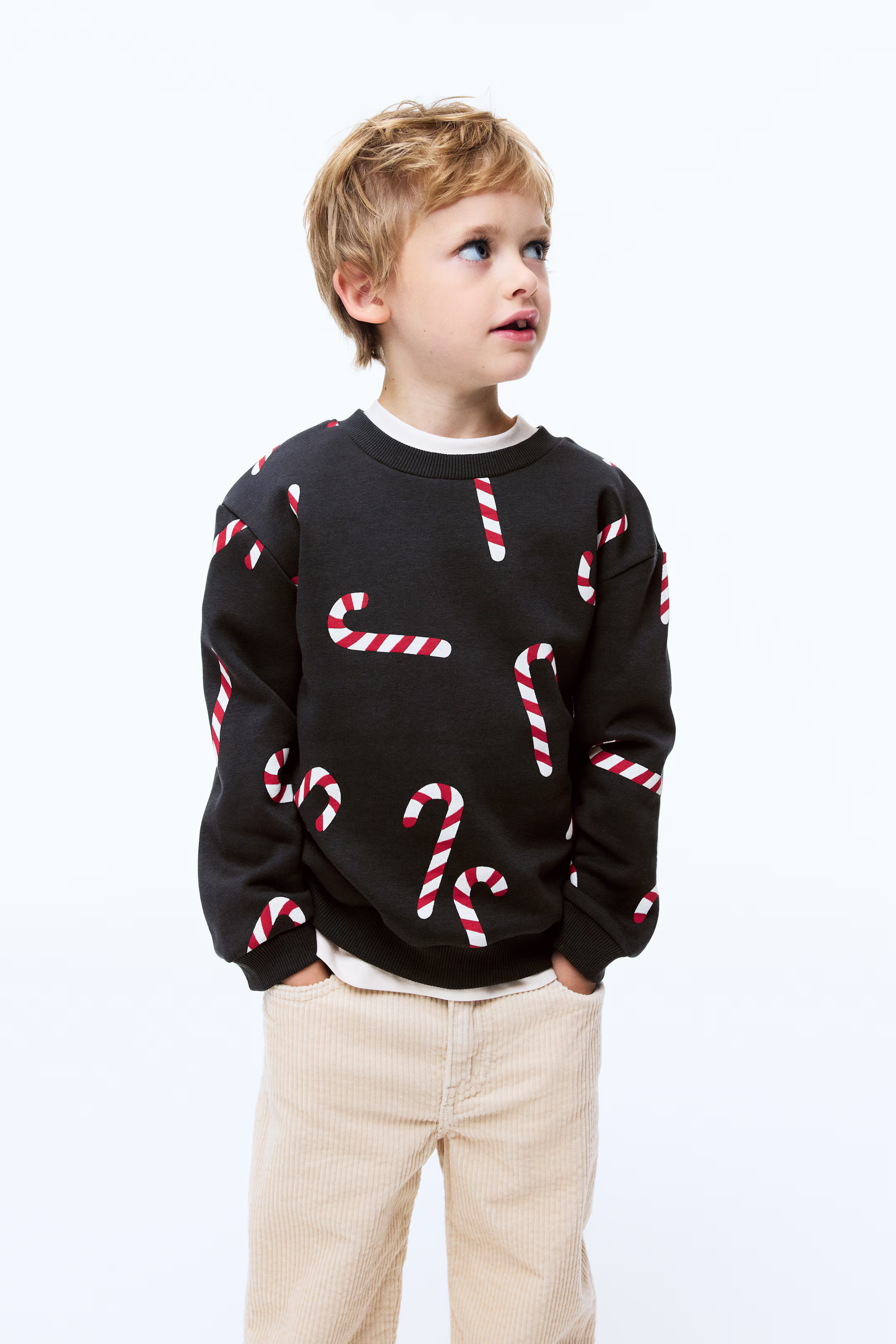 Sweatshirt - Dark gray/candy cane - Kids | H&M US | H&M (US + CA)