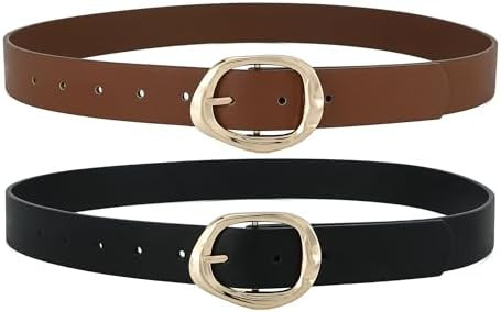 B_black&brown_gold Buckle | Amazon (US)