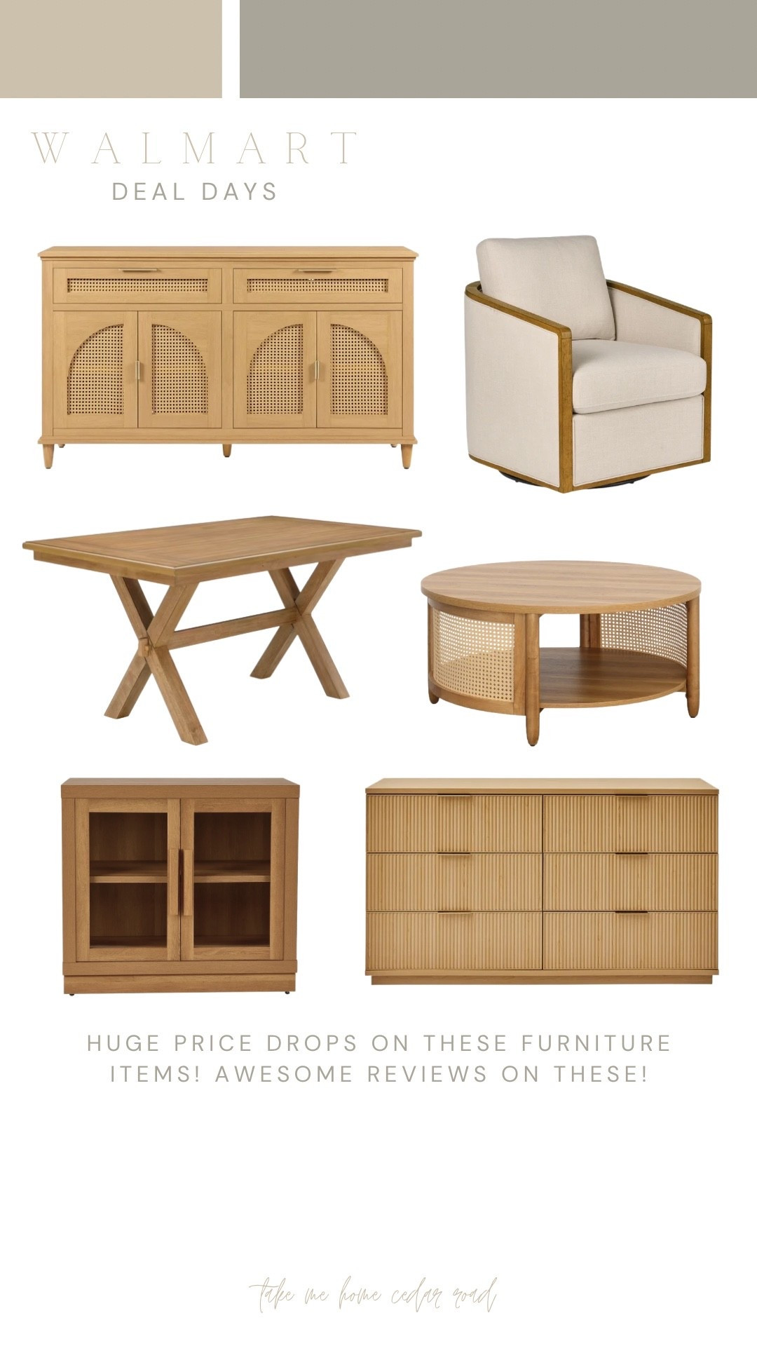 Major price drops on these Walmart furniture pieces!!!

Sideboard, accent chairs, dining table, coffee table, accent cabinet, dresser 

#LTKFindsUnder100 #LTKSaleAlert #LTKHome