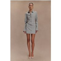 Dorian Fitted Shirt Mini Dress / Charcoal Marle | MESHKI | XXS | MESHKI US