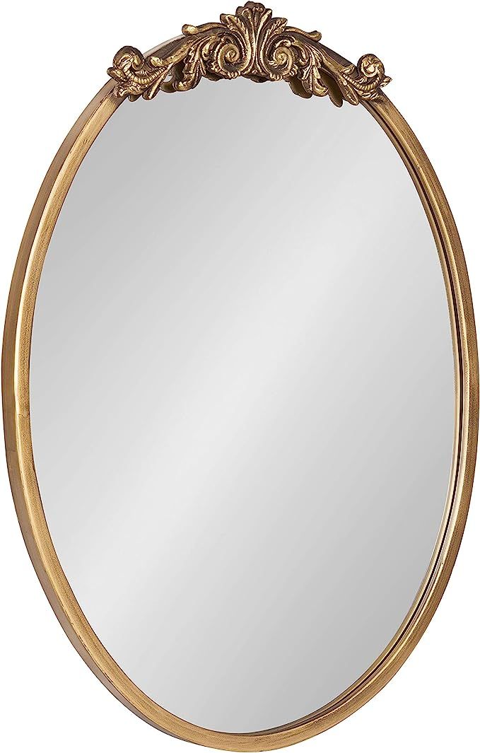 Kate and Laurel Arendahl Ornate Glam Oval Wall Mirror, 18 x 24, Antique Gold, Beautiful Bohemian ... | Amazon (US)